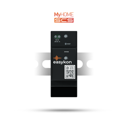 Easykon for MyHome | BTicino MyHome SCS BUS 2-DIN rail device, Ethernet connected bridge to smart control MyHome SCS home automation system