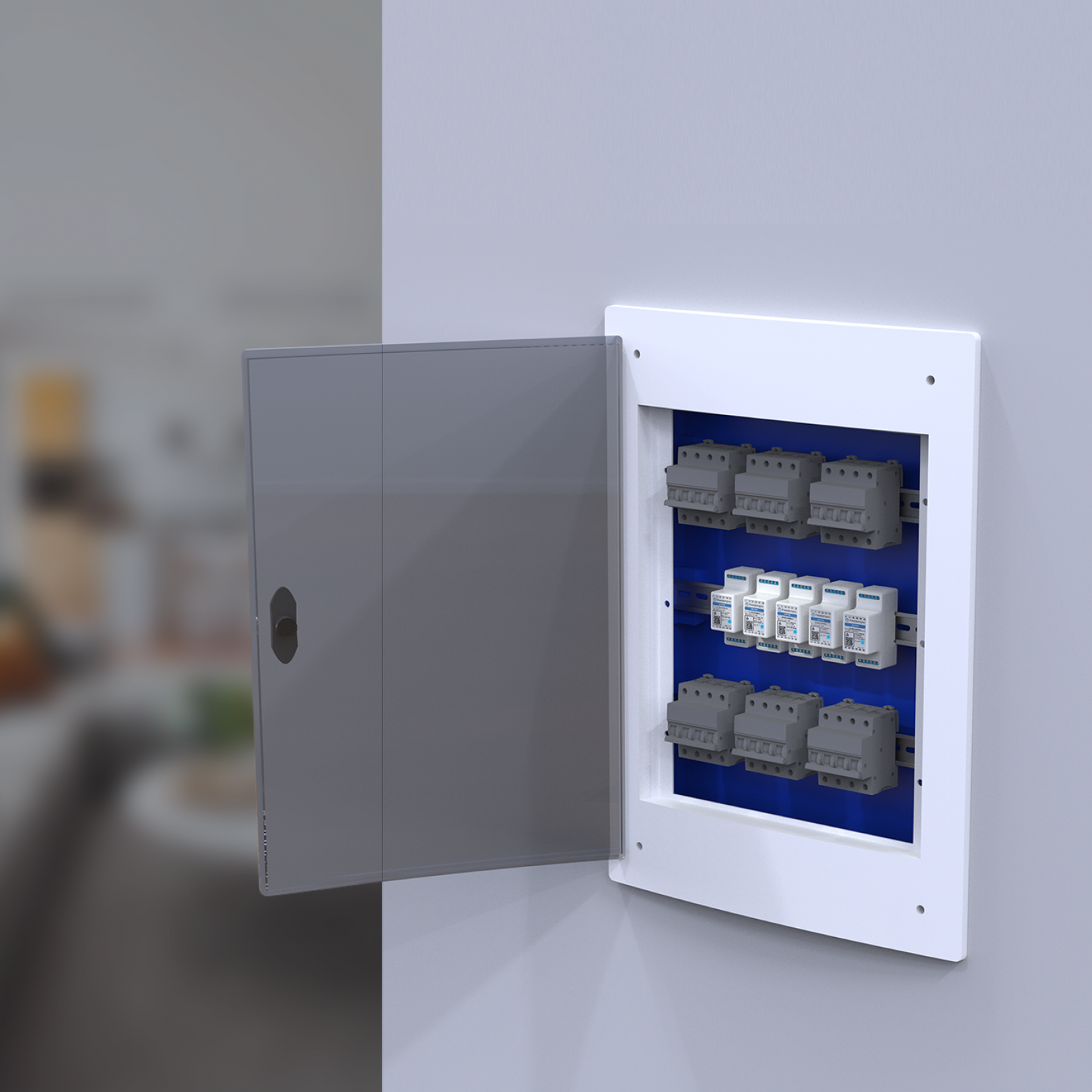 12-24 V DC WLAN Smart Modul zur Steuerung von 2 elektrischen Rollläden. Installation in der Schalttafel.